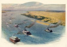 The Advance of the Anglo-Egyptian Force Upon Omdurman 1898, (c1900). Creator: C Wilkinson