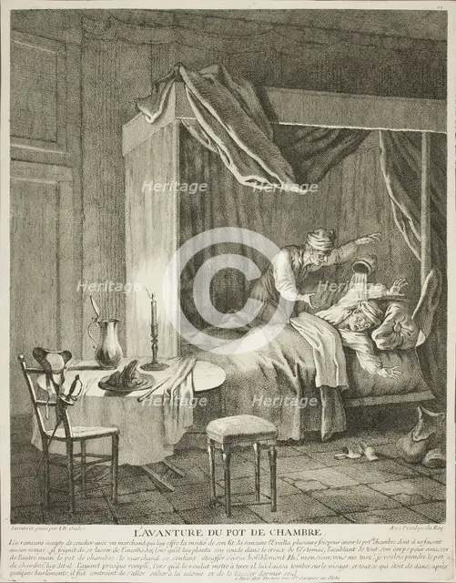 The Adventure of the Chamber Pot, plate four from Scènes du Roman Comique, n.d. Creator: Jean-Baptiste Oudry.