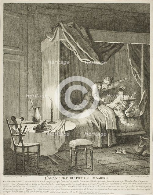 The Adventure of the Chamber Pot, plate four from Scènes du Roman Comique, n.d. Creator: Jean-Baptiste Oudry.