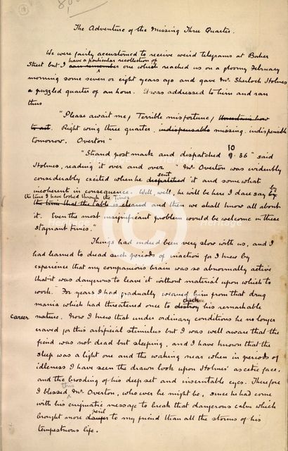 "The Adventure of the Missing Three Quarter", by Sir Arthur Conan Doyle, c1904. Creator: Arthur Conan Doyle.