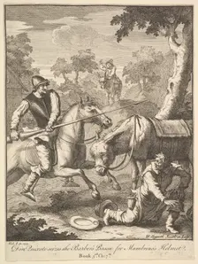 The Adventure of Mambrino's Helmet (Six Illustrations for Don Quixote), 1756 or after. Creator: William Hogarth