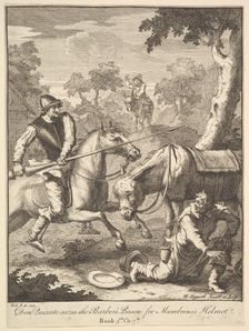 The Adventure of Mambrino's Helmet (Six Illustrations for Don Quixote), 1756 or after. Creator: William Hogarth