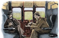 The Adventure of Silver Blaze, Holmes and Watson on train. Artist: Sidney E Paget