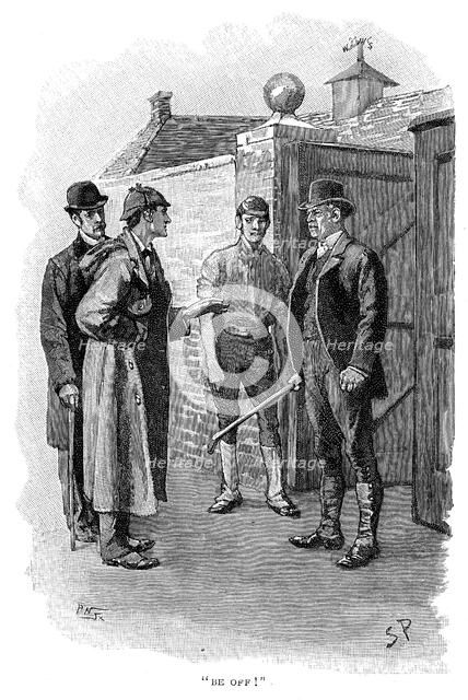 The Adventure of Silver Blaze, Holmes questioning a suspect. Artist: Sidney E Paget