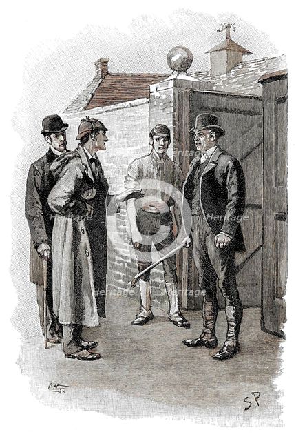 "The Adventure of Silver Blaze", Holmes questioning a suspect. Creator: Sidney E Paget.