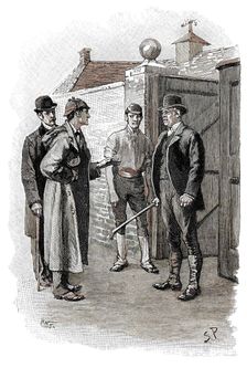 "The Adventure of Silver Blaze", Holmes questioning a suspect. Creator: Sidney E Paget