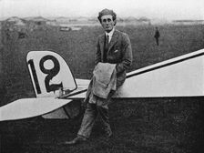 The Aerial Derby: Lord Carbery with his Morane-Saulnier monoplane, 1914 (1934). Artist: Flight Photo