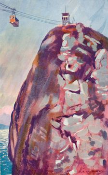 The Aerial Ropeway Car reaching the Summit of the Sugar Loaf 1914