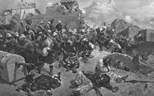 The Afghan War, 1878-80: 91st Highlanders and the 2nd Gurkas storming Gandia Mullah 1901. Creator: Unknown