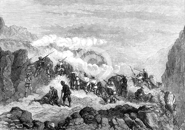 The Afghan War: conflict with the Zaimukhts at Zawa, near the Kuram Valley, 1880. Creator: Unknown.