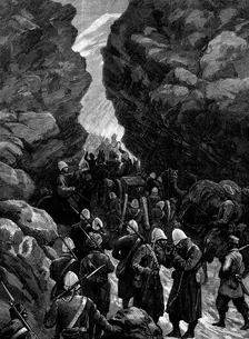 The Afghan War: a block in the Jugdulluk Pass, 1880. Creator: Unknown