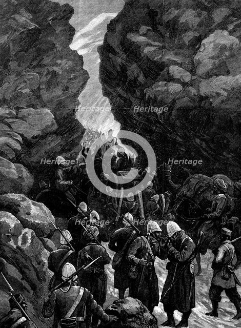 The Afghan War: a block in the Jugdulluk Pass, 1880. Creator: Unknown.