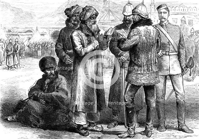 The Afghan War: a sketch in General Sir F. Roberts's head-quarters, Sherpore Cantonments, 1880. Creator: Unknown.