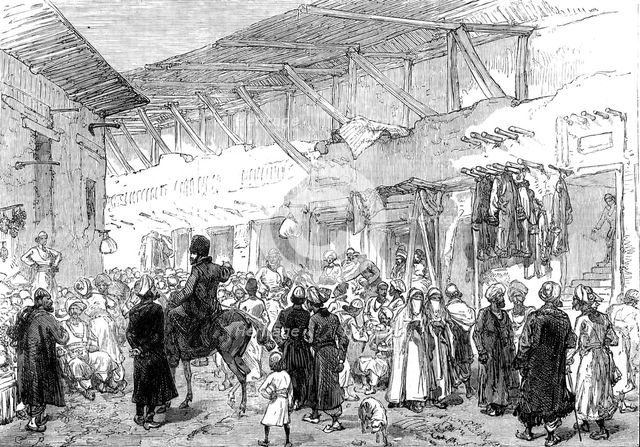The Afghan War: the Shor Bazaar, Cabul, looted by the enemy on Dec. 14, 1880. Creator: Unknown.
