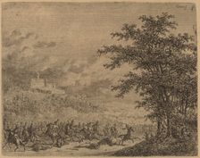 The Affair near Konigstein (L'Affaire pres de Koenigstein) [recto]. Creator: Gerhardus Emaus De Micault