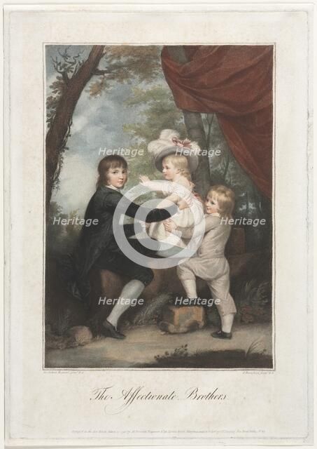 The Affectionate Brothers (The Lamb Children), 1791. Creator: Francesco Bartolozzi (British, 1727-1815).