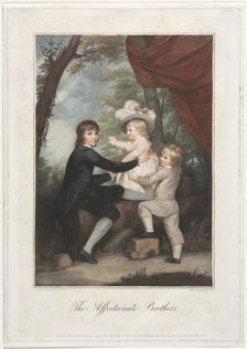 The Affectionate Brothers (The Lamb Children), 1791. Creator: Francesco Bartolozzi (British, 1727-1815)
