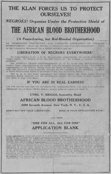 The African Blood Brotherhood, 1918-1922. Creator: Unknown