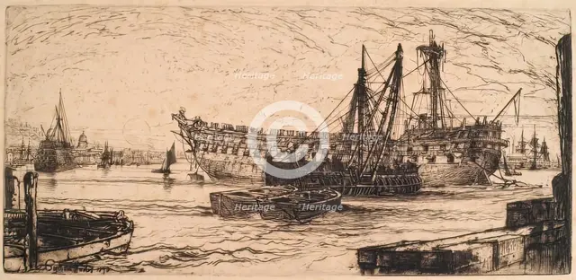 The Agamemnon, 1870. Creator: Francis Seymour Haden.