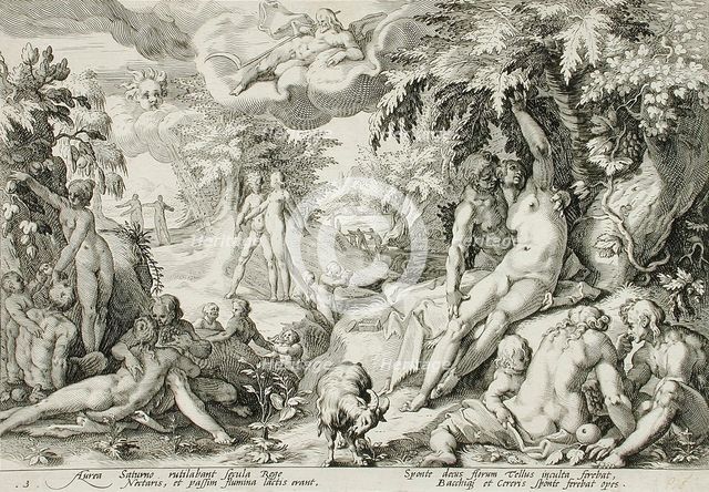 The Age of Gold, published 1589. Creator: Hendrik Goltzius.