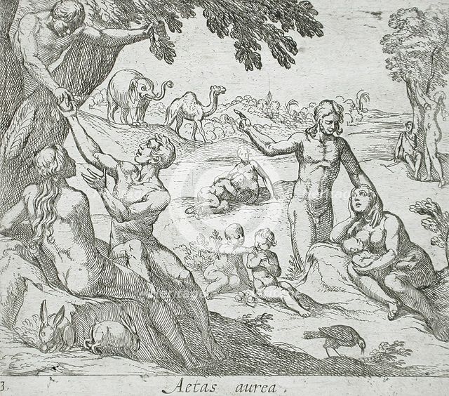 The Age of Gold, published 1606. Creators: Antonio Tempesta, Wilhelm Janson.