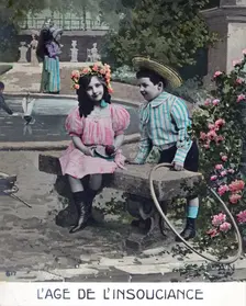 The age of Innocence French Postcard, c1900
