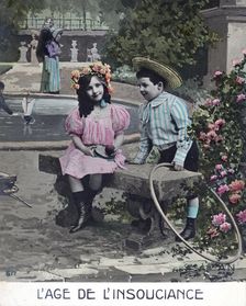 The age of Innocence French Postcard, c1900