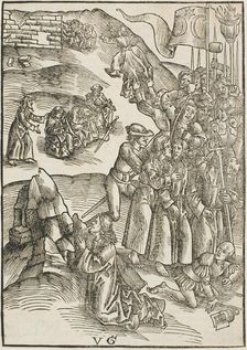 The Agony in the Garden and Christ's Arrest, plate ten from Passio domini nostri Jesu..., c.1503. Creators: Urs Graf, Johann Knobloch