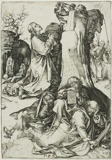 The Agony in the Garden, from The Passion, c. 1480. Creator: Martin Schongauer