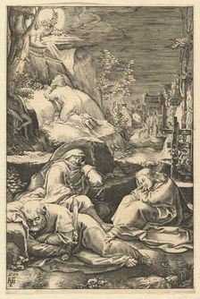 The Agony in the Garden, from The Passion of Christ, ca. 1598-1653. Creator: Abraham Hogenberg
