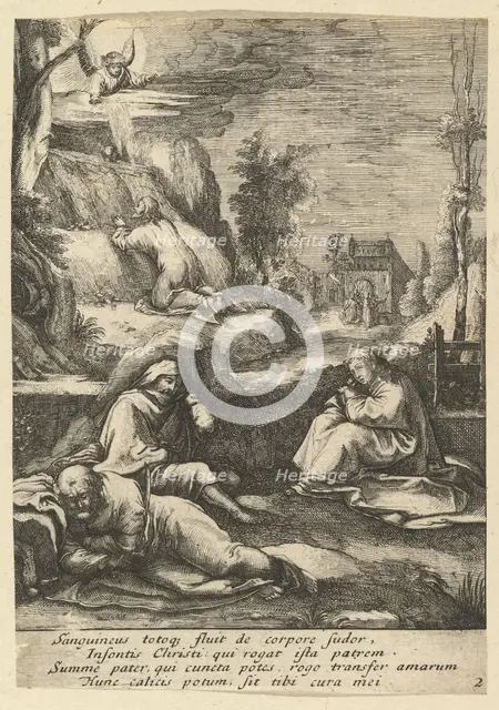 The Agony in the Garden, from The Passion of Christ, mid 17th century. Creator: Nicolas Cochin.
