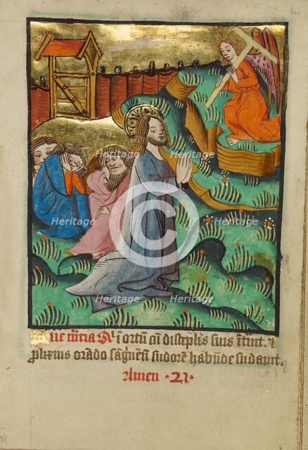 The Agony in the Garden; Illustrated Vita Christi, with devotional supplements, about 1480-1490. Creator: Unknown.