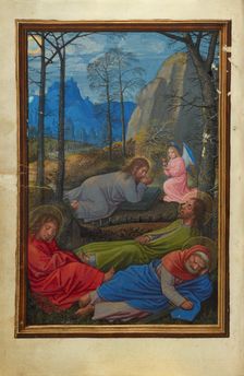 The Agony in the Garden; Prayer Book of Cardinal Albrecht of Brandenburg, about 1525-1530. Creator: Simon Bening