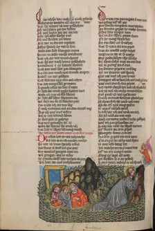 The Agony in the Garden; Weltchronik, about 1400-1410. Creator: Unknown