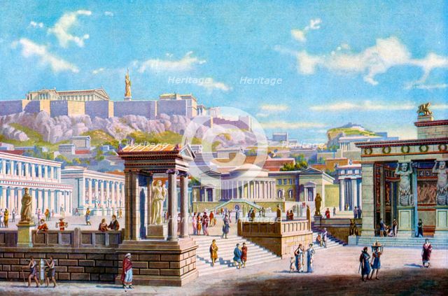 The agora below the Acropolis, Athens, Greece, 1933-1934. Artist: Unknown