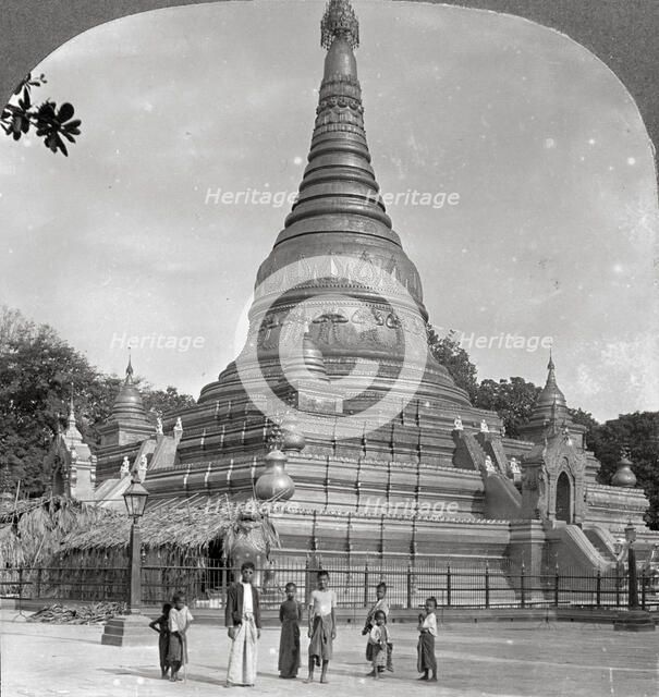The Aindow Yak Pagoda, Mandalay, Burma, 1908.  Artist: Stereo Travel Co