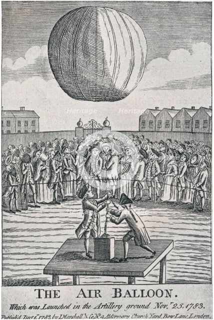 'The Air Balloon', 1783, (1920). Creator: Unknown.