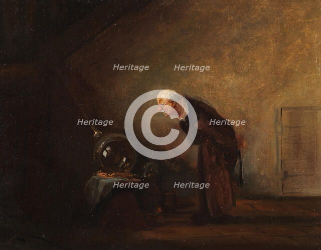 The Alchemist (Chemicus), End 1840s. Creator: Spitzweg, Carl (1808-1885).