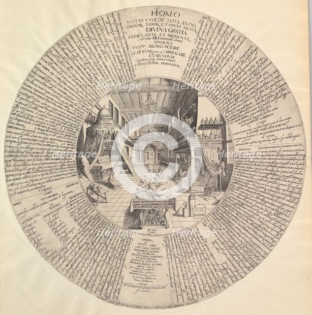 The Alchemist's Laboratory from Heinrich Khunrath, Amphiteatrum sapientiae aeternae.n.d. Creator: Attributed to Peter van der Doort (born Antwerp, active Hamburg ca. 1590-1605).