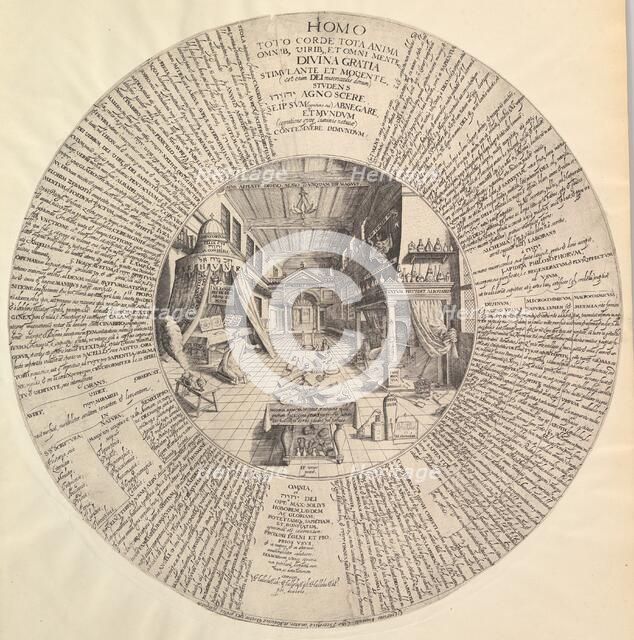 The Alchemist's Laboratory from Heinrich Khunrath, Amphiteatrum sapientiae aeternae.n.d. Creator: Attributed to Peter van der Doort (born Antwerp, active Hamburg ca. 1590-1605).
