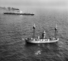 The Alarm (Mersey Bar Lightship) and SS Collegian Liverpool Bay, Wirral, 1948. Artist: Aerofilms
