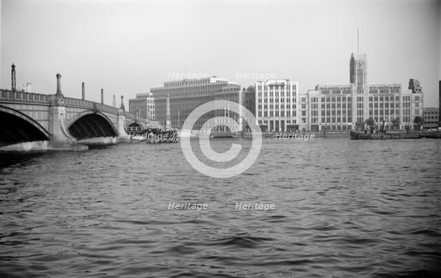 The Albert Embankment and Lambeth Bridge, London, c1950-c1965. Artist: SW Rawlings