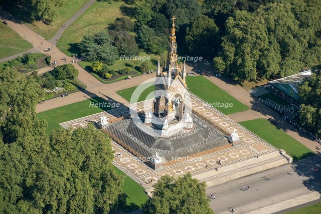 The Albert Memorial in Kensington Gardens, Kensington, London, 2021. Creator: Damian Grady.