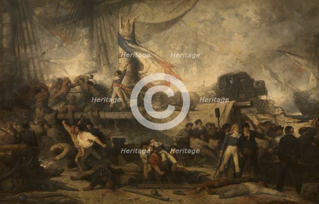 The Algesiras at the Battle of Trafalgar, 1879. Creator: Hendrik Frans Schaefels.