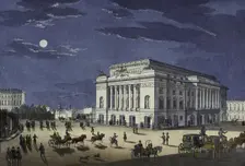 The Alexandrinsky Theatre in Saint Petersburg, First half of the 19th cent.. Artist: Beggrov, Karl Petrovich (1799-1875)