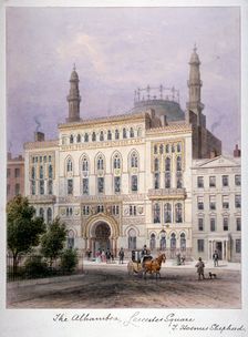 The Alhambra, Leicester Square, Westminster, London, c1858. Artist: Thomas Hosmer Shepherd