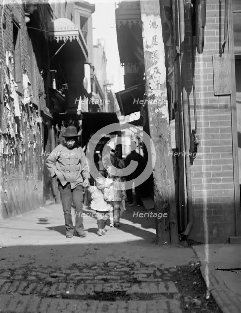 The alley, Chinatown, San Francisco, between 1896 and 1906. Creator: Arnold Genthe.