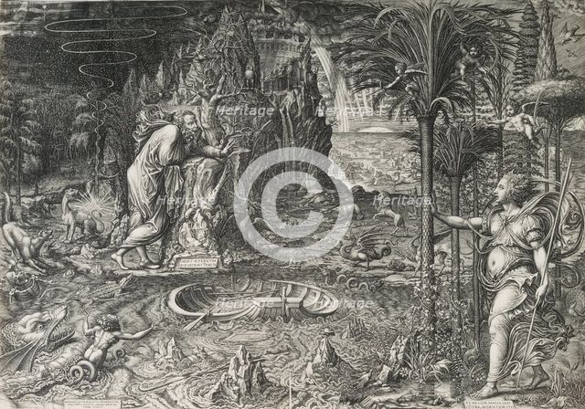The Allegory of Life (The Dream of Raphael), 1561. Artist: Ghisi, Giorgio (1520-1582)