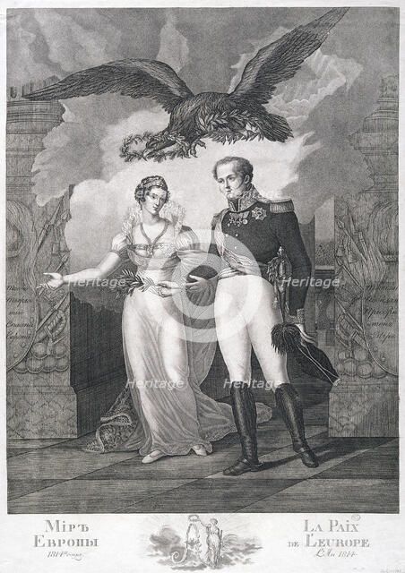 The Allegory of the Peace of Europe, 1814. Artist: Cardelli, Salvatore (active 1800s)