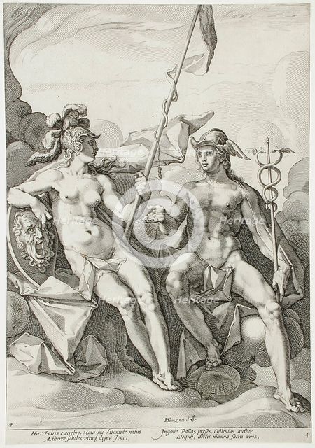 The Alliance of Minerva and Mercury, 1588. Creator: Jacob Matham.